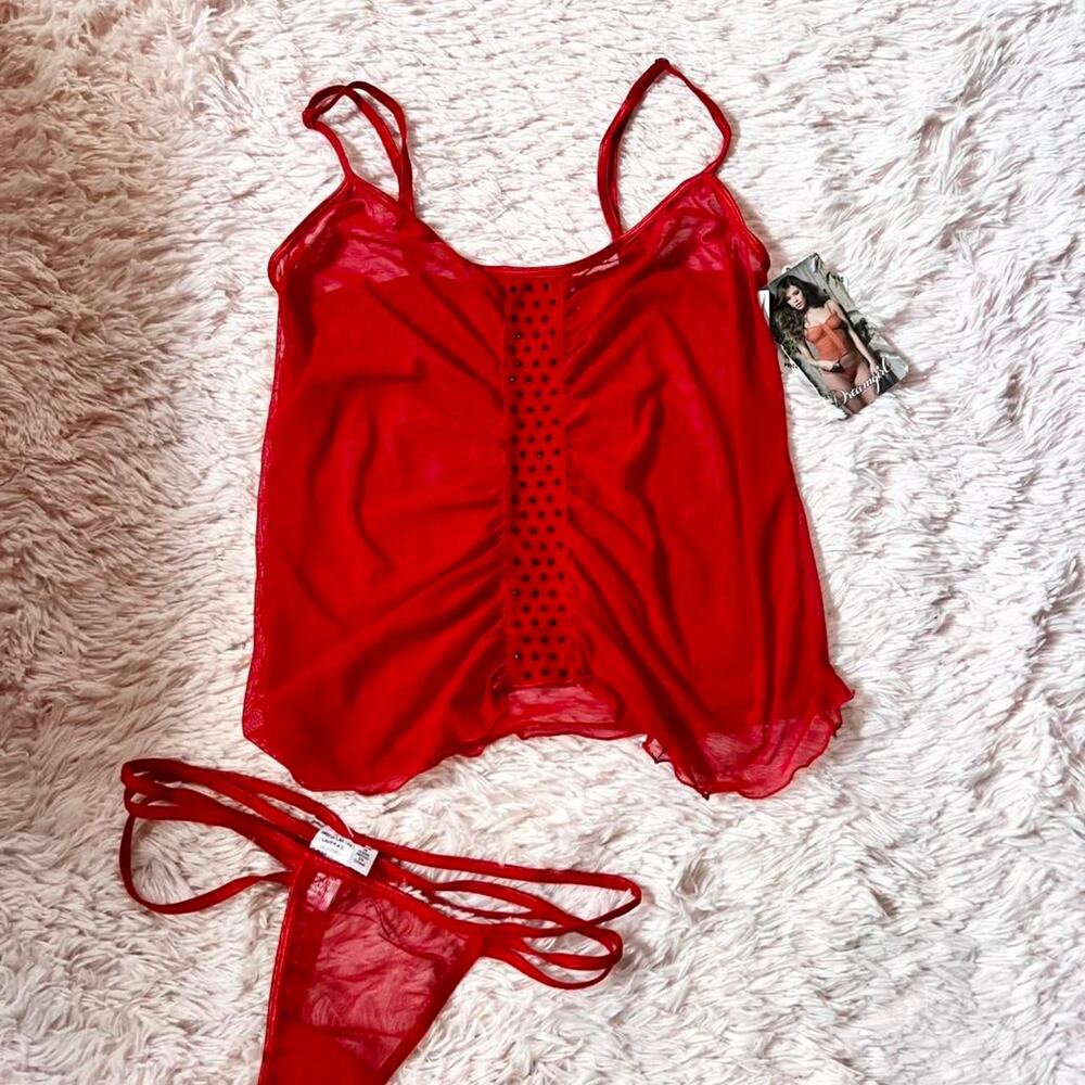 Red Glam Whimsygoth Fairy Grunge Delicate Dark Romance Madam Camisole Lingerie